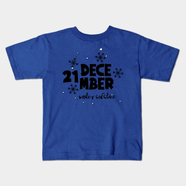 Hello Winter December 21 Winter Solstice Kids T-Shirt by Lilac Beetle